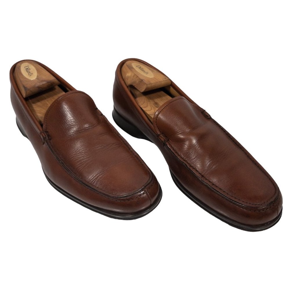 Church's Brown Plain Toe Leather Moccasin Loafers Mens US 8.5 UK 7.5